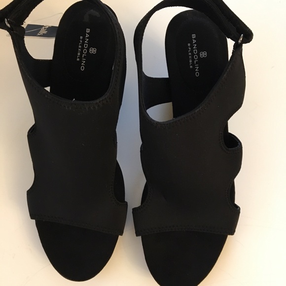 Bandolino Shoes - Bandolino open toed black wedge heel sandal